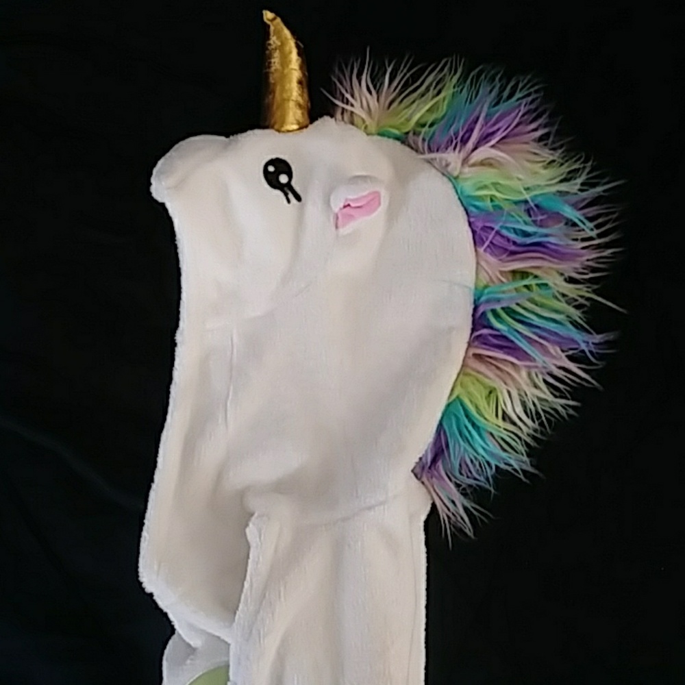 Plush white unicorn hoodie